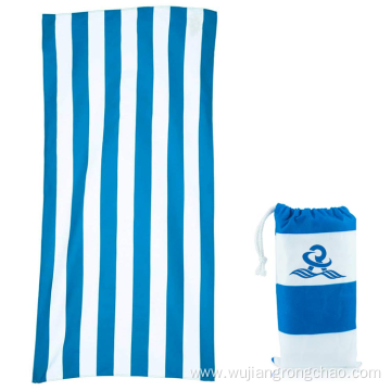 Microfiber Printed Suede Beach Towel With Carry Bag